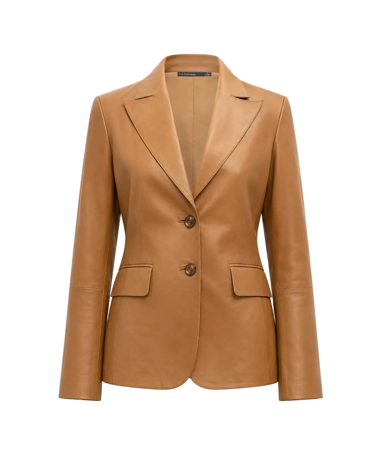 Fitted Leather Jacket - Caramel