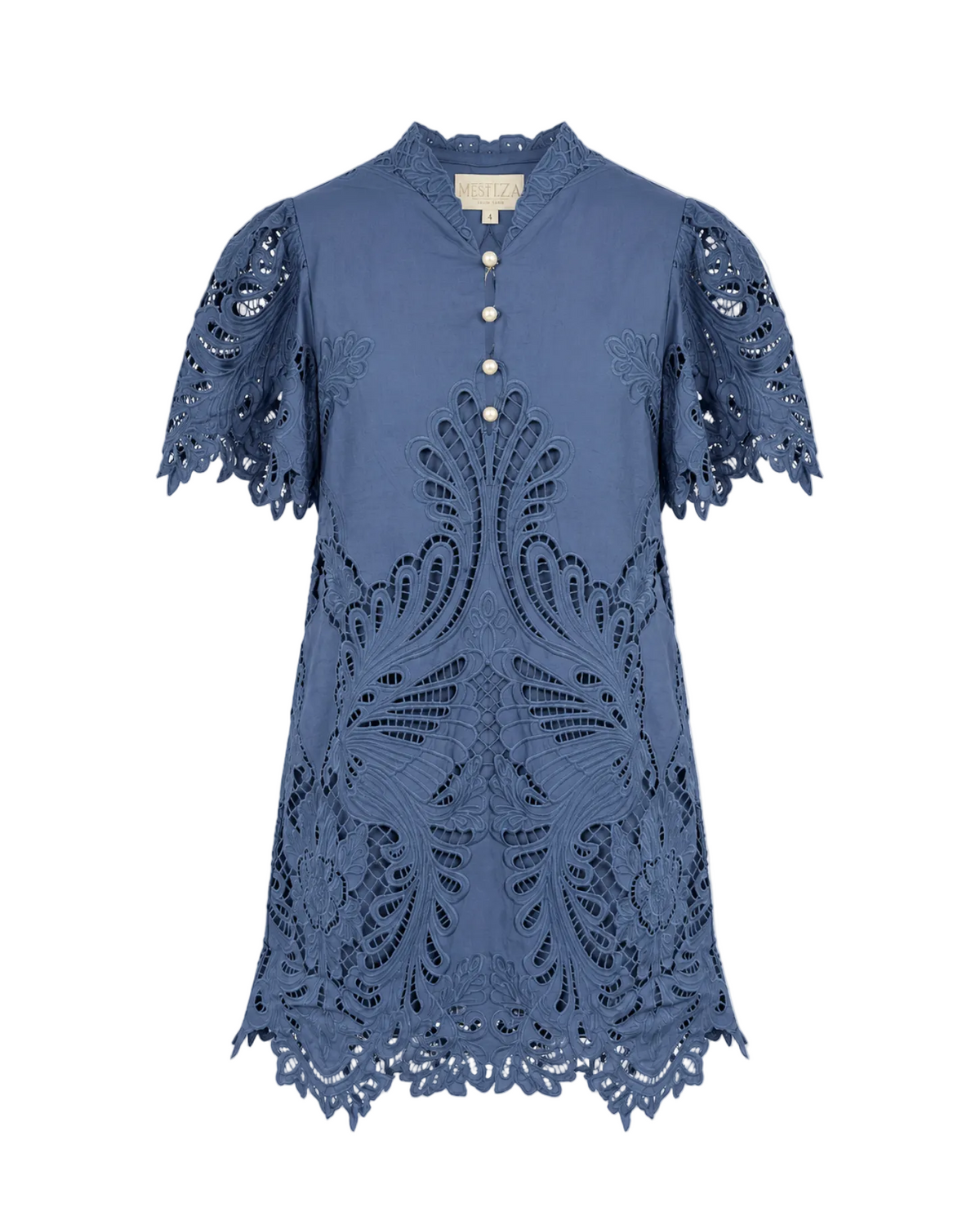 Elliana Lace Mini Dress - Lapis Blue