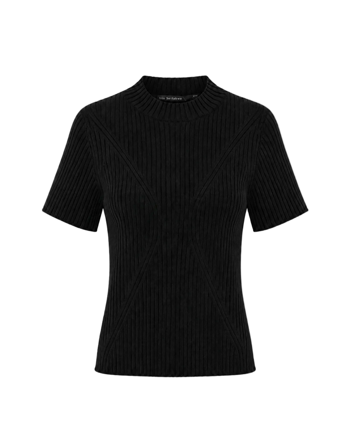 Short Sleeve Rib Top - Black