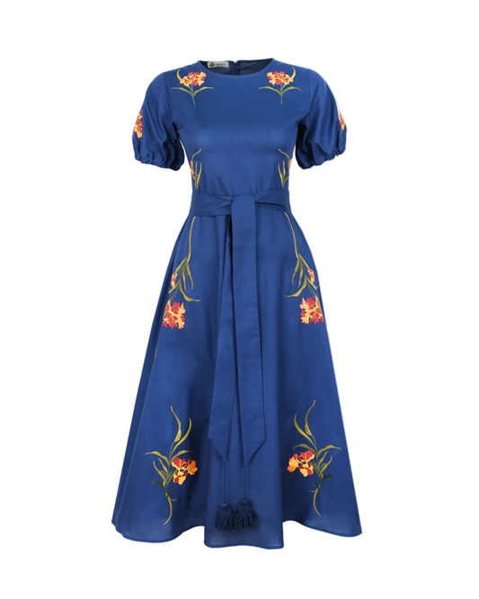 Simone Dress - Deep Blue