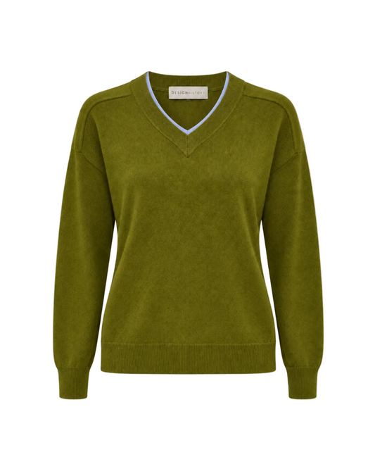 V-Neck Sweater - Sap/Whisper