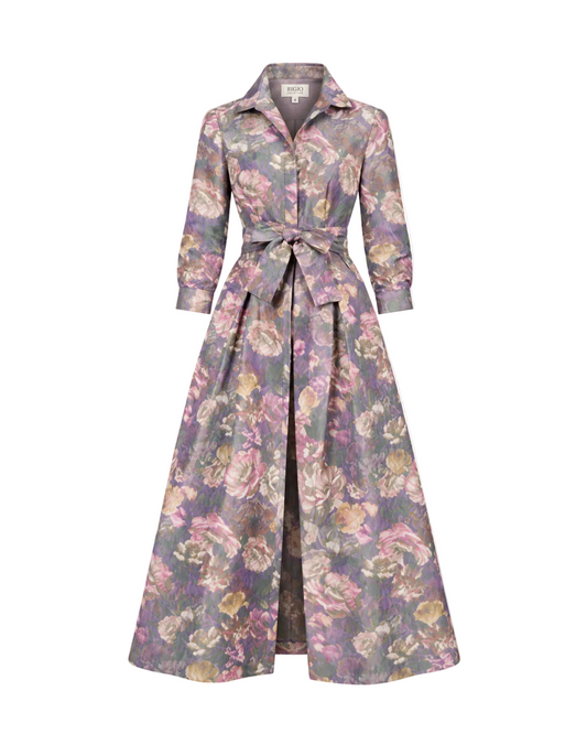 Chine Shirt Dress - Mauve