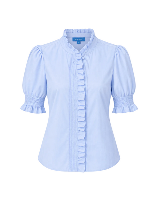 Kiki Ruffle Shirt - Sky