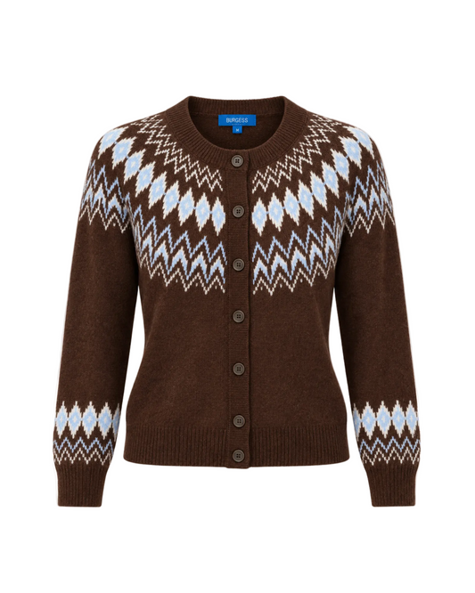 Willa Fair Isle Cardigan - Cocoa