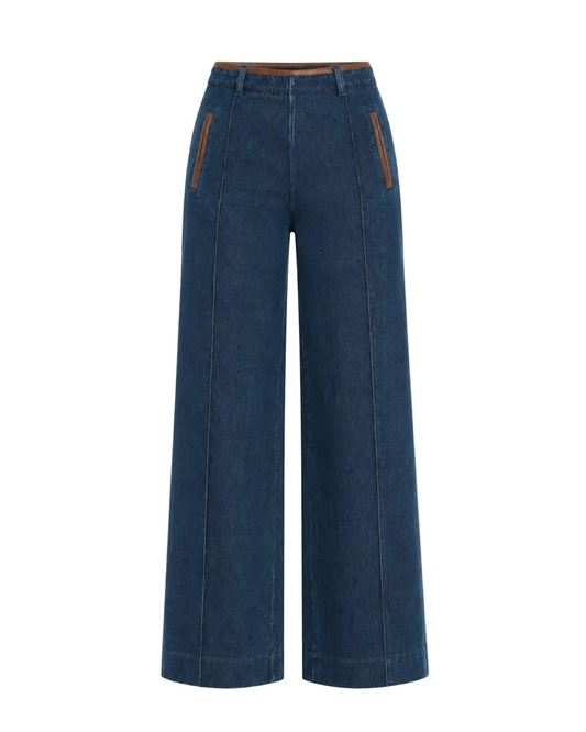 Angelica Pintuck Denim - Indigo