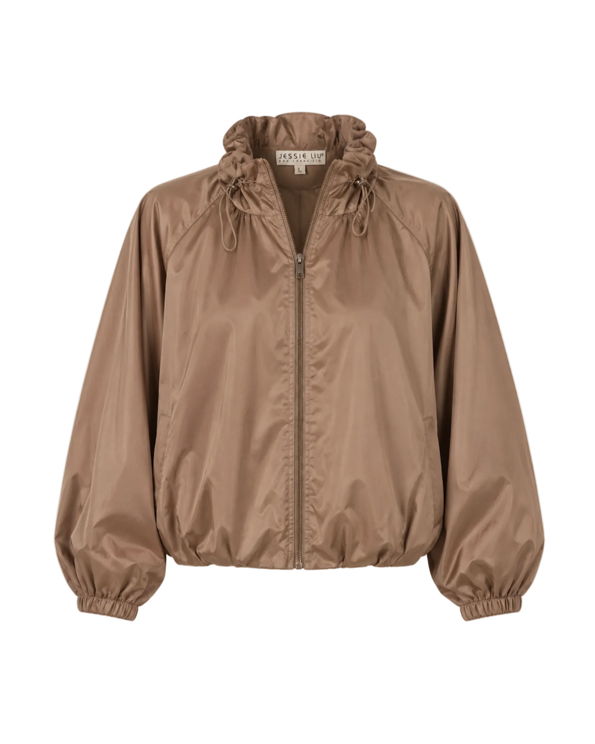 Full Zip Blouson Jacket - Brown
