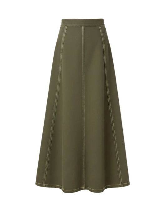 Bina Midi Skirt - Ivy Green Denim