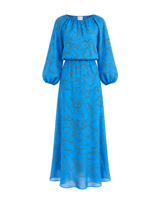 Bleecker Midi Dress - Contour Leaves