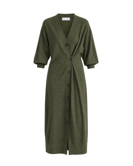 Drippy Cardi Dress - Olive