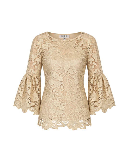 Metallic Lace Top - Gold