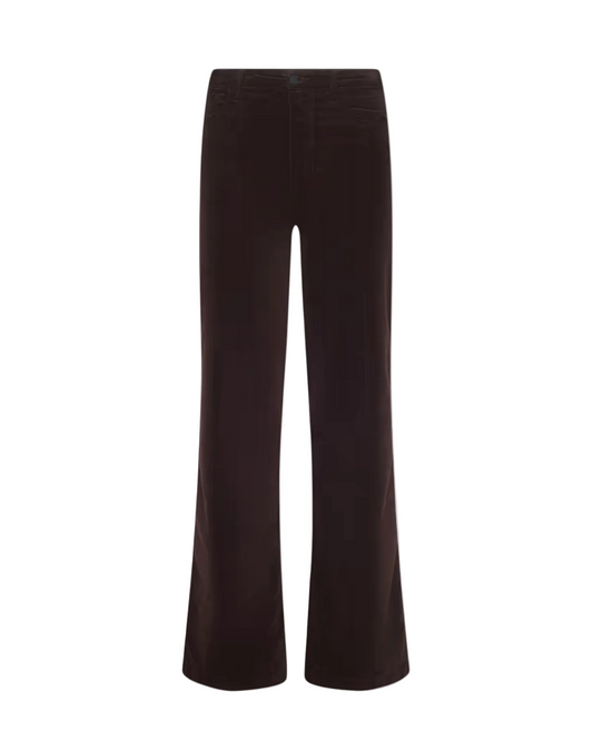 Scottie Velvet High Rise Wide Leg - Dark Java