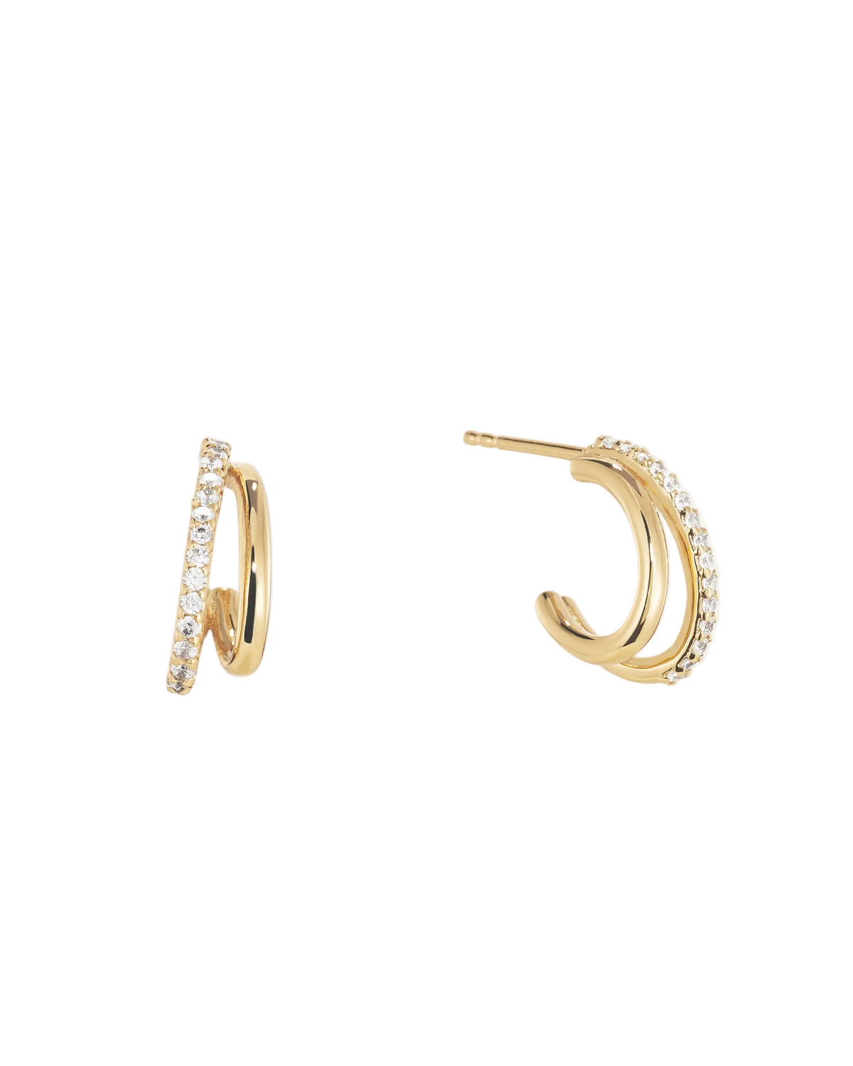 Dauphine Linear Hoops - Gold
