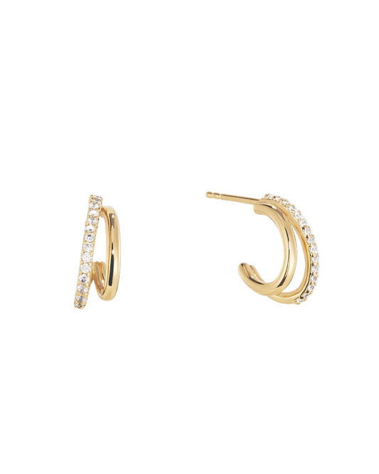 Dauphine Linear Hoops - Gold