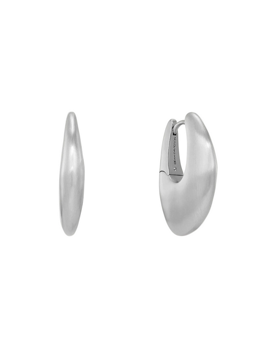 Serra Hinged Hoops - Silver