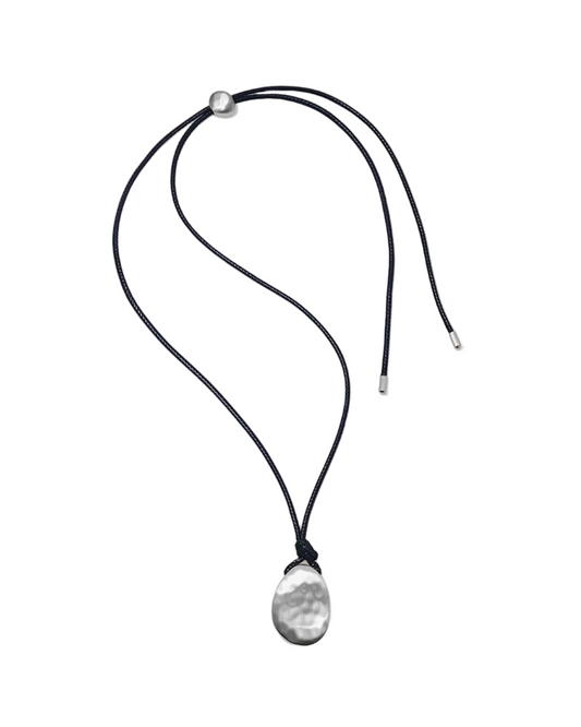 Serra Long Pendant Necklace - Silver