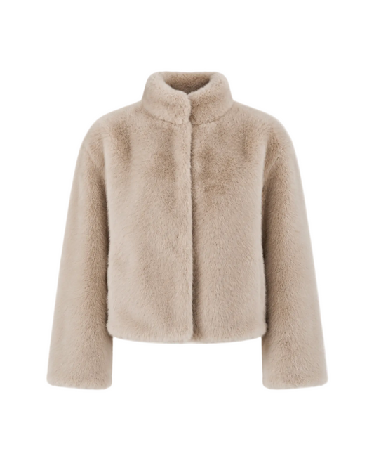 Sheena Faux Fur Jacket - Beige
