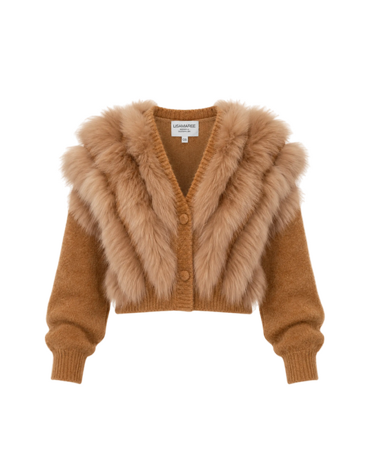 Fireside Fur Cardigan - Brown