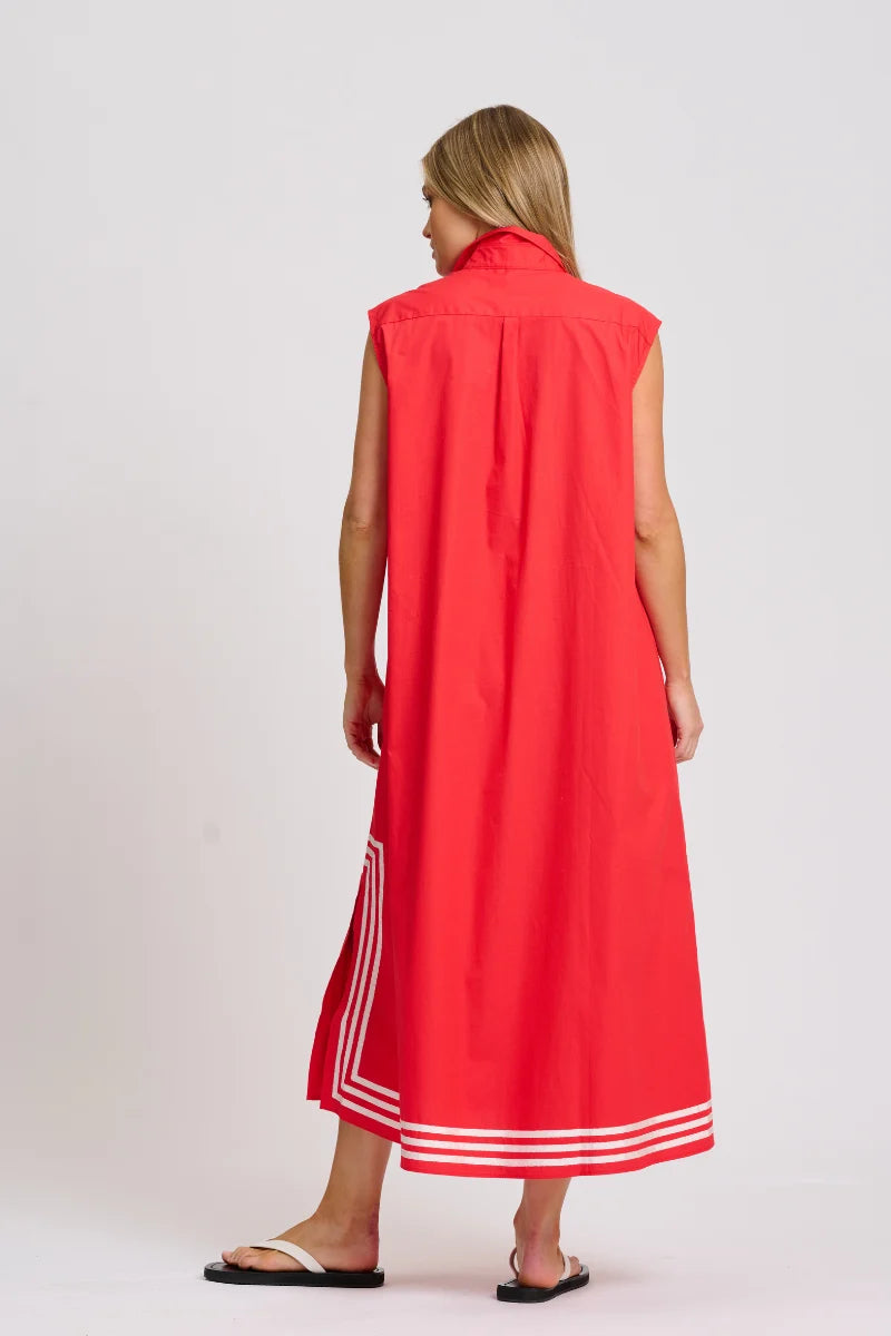Cassie Long Shift Dress - Red