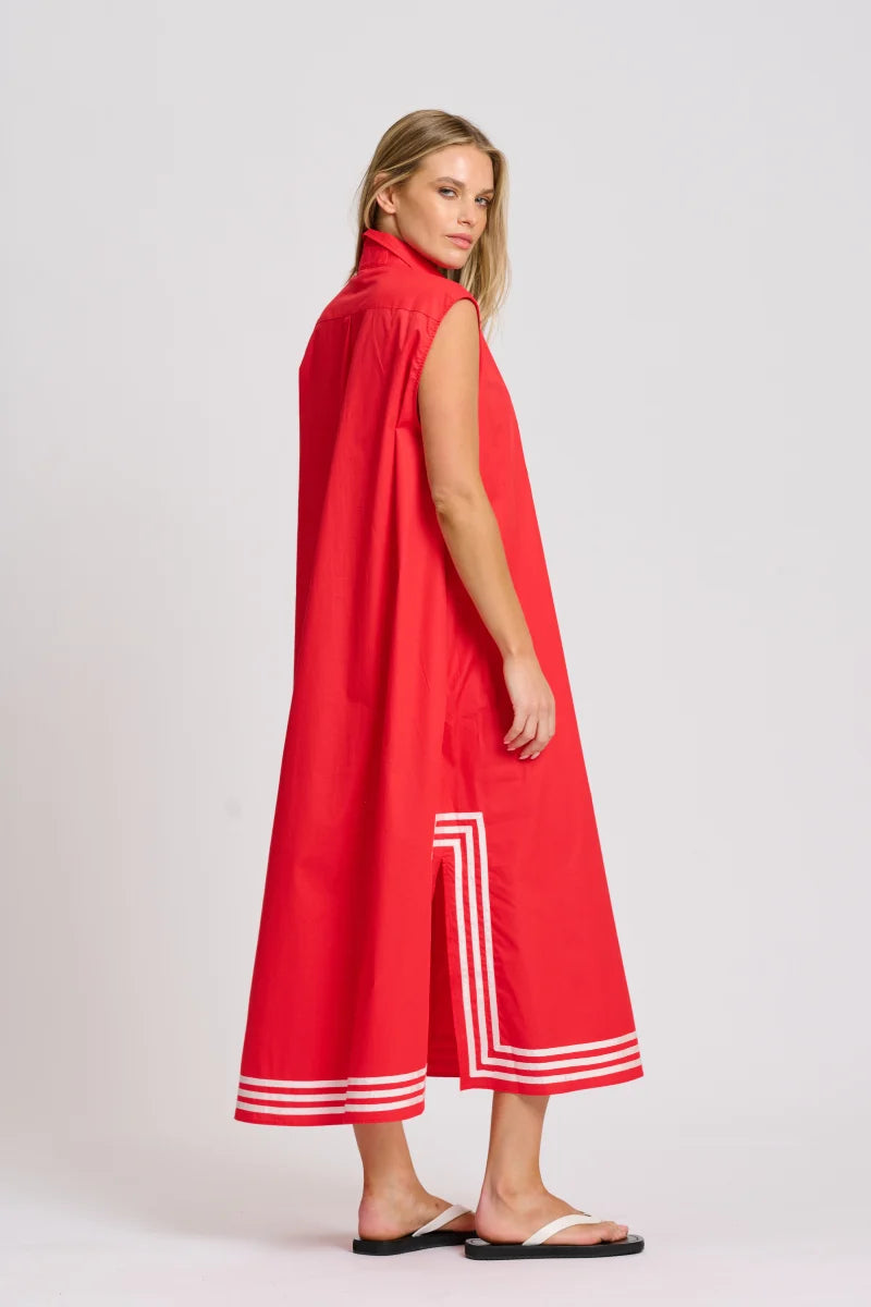 Cassie Long Shift Dress - Red
