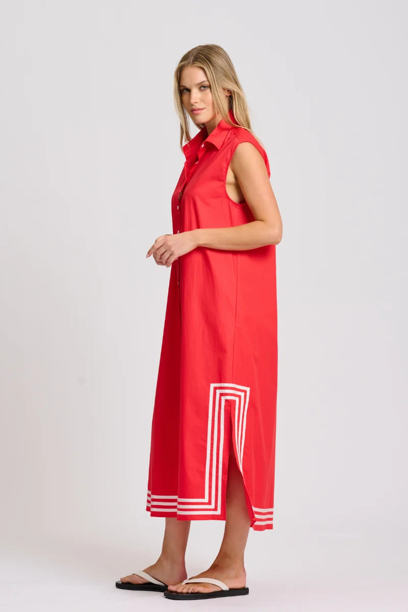Cassie Long Shift Dress - Red
