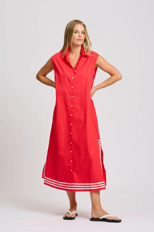 Cassie Long Shift Dress - Red