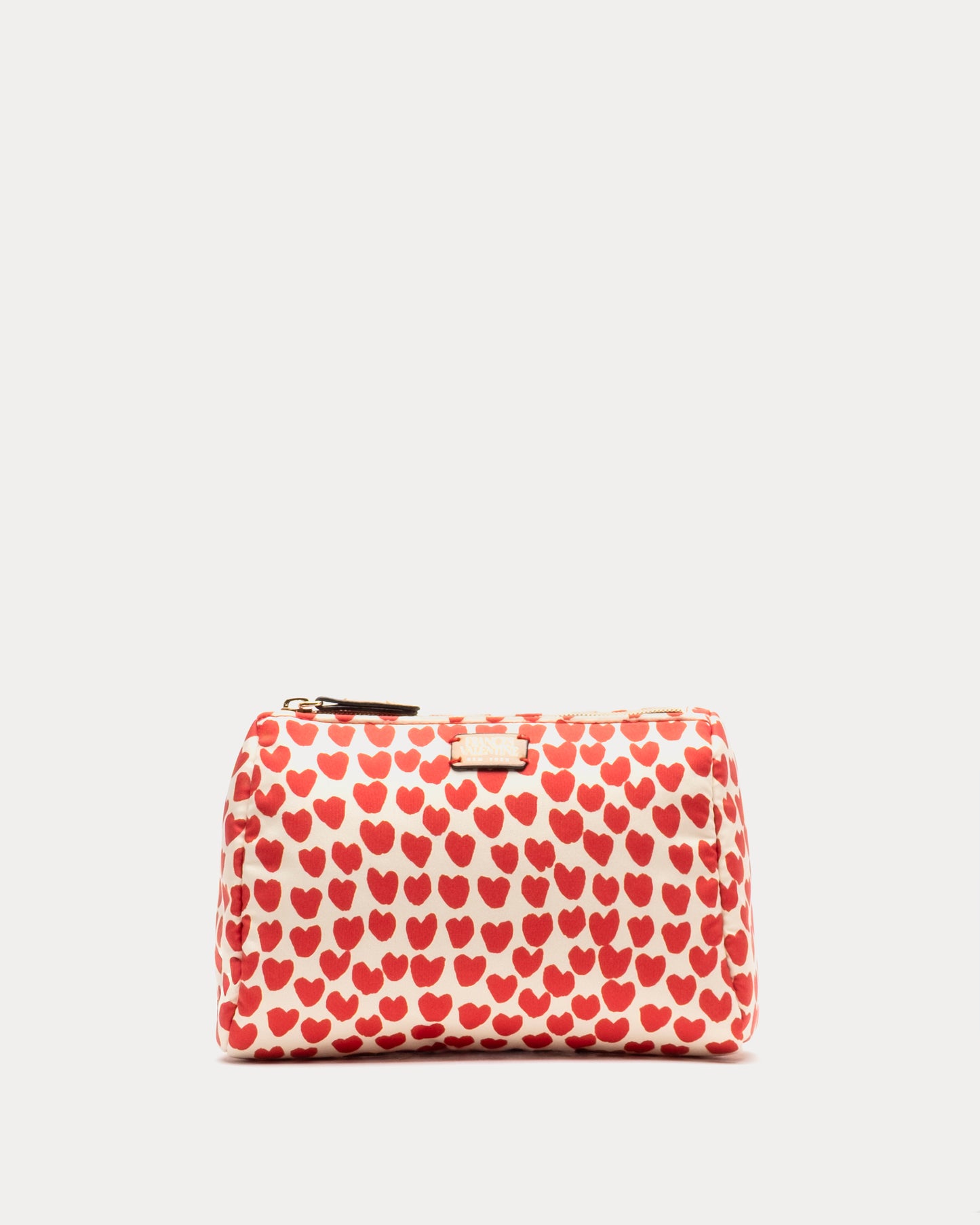 Small Cosmetic Case - Baby Hearts Oyster/Red