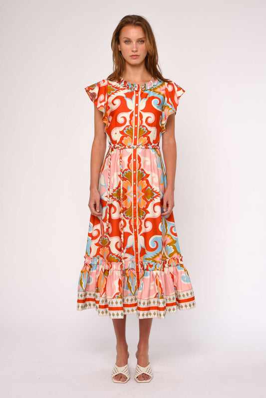 Ella Midi Dress - Rosetti Print