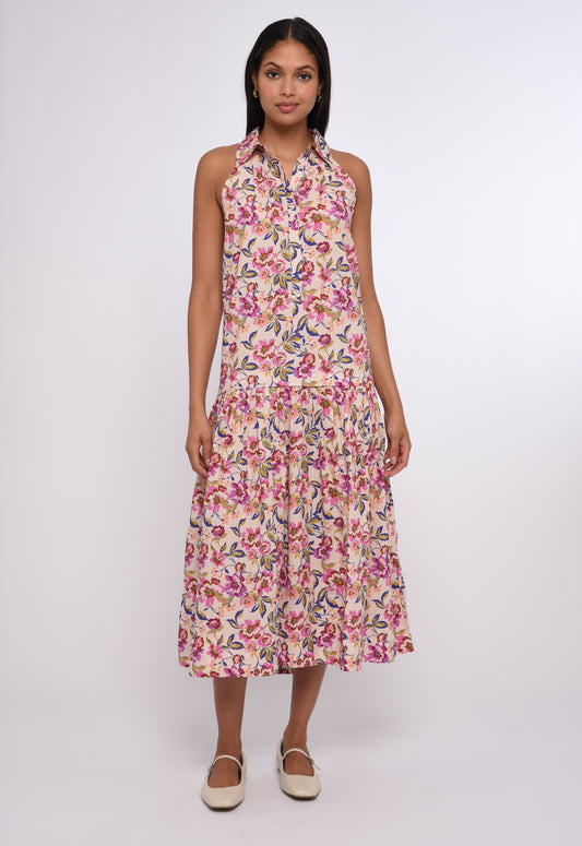 Charlotte Long Dress - Roxanna Floral Print