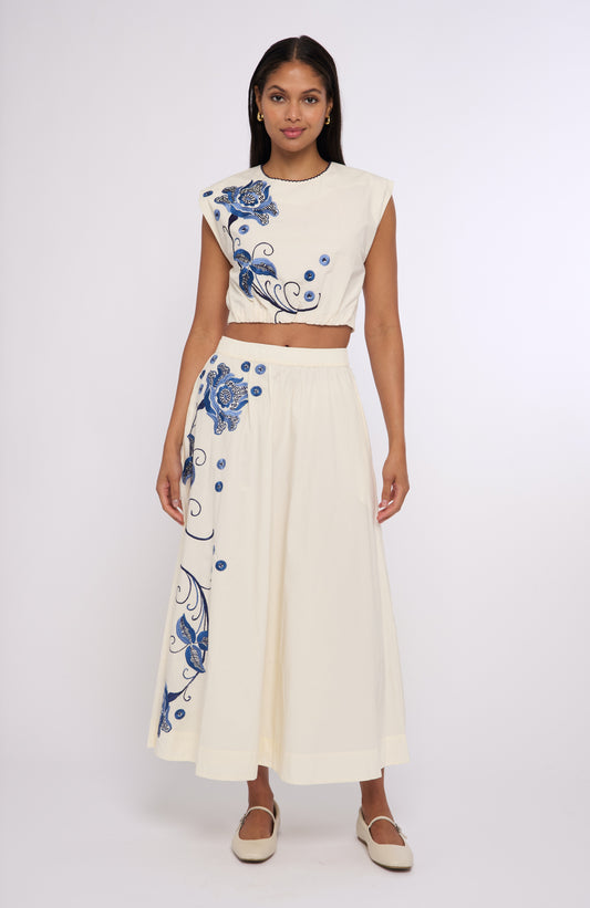 Porto Maxi Skirt - Kimber Embroidery