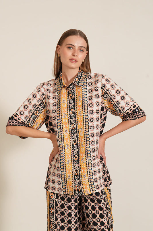 Alba Button Down Shirt - Multi Color