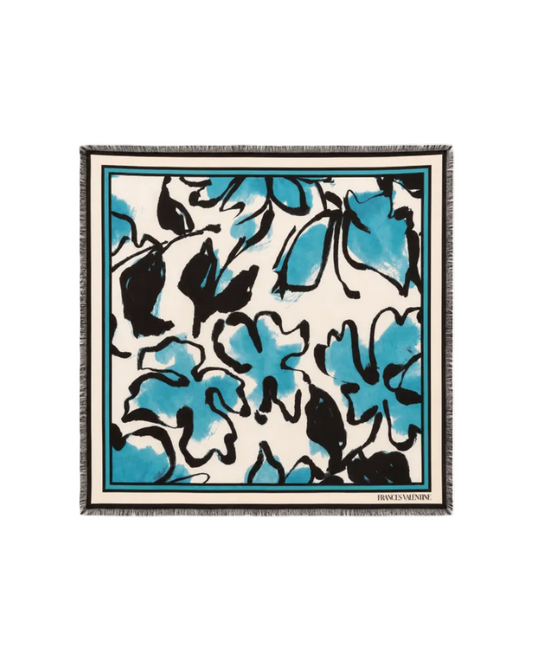Square Scarf w/ Fringe - Abstract Meadow