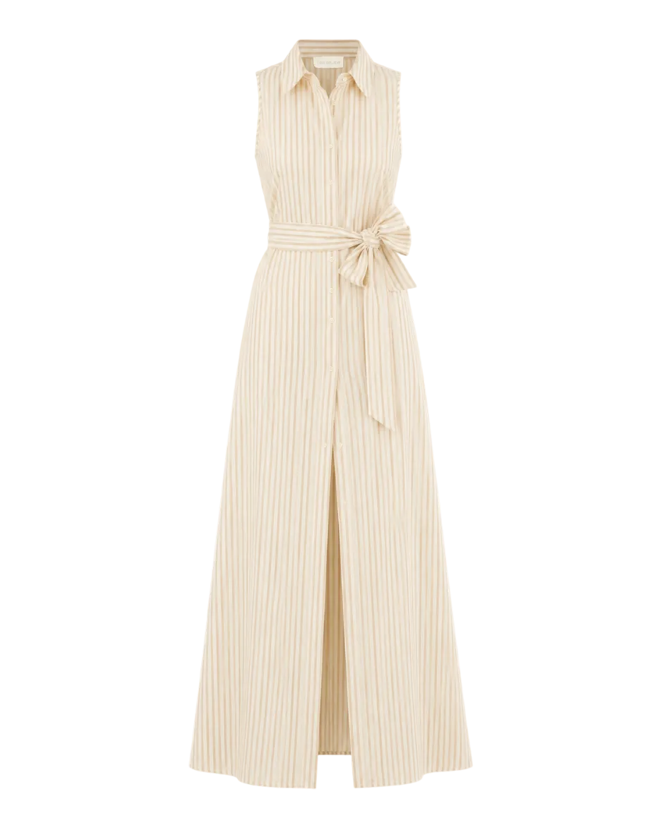 Arlene Dress - Macadamia Seersucker