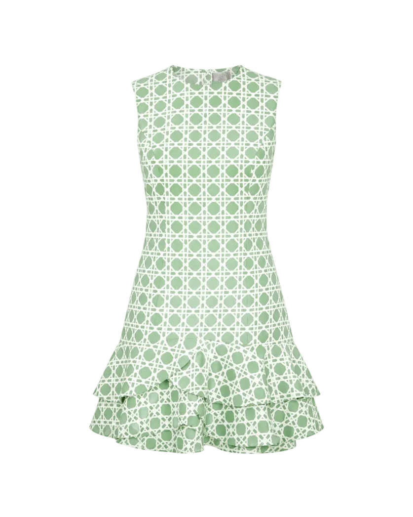 Brigid Mini Dress - Evergreen Lattice