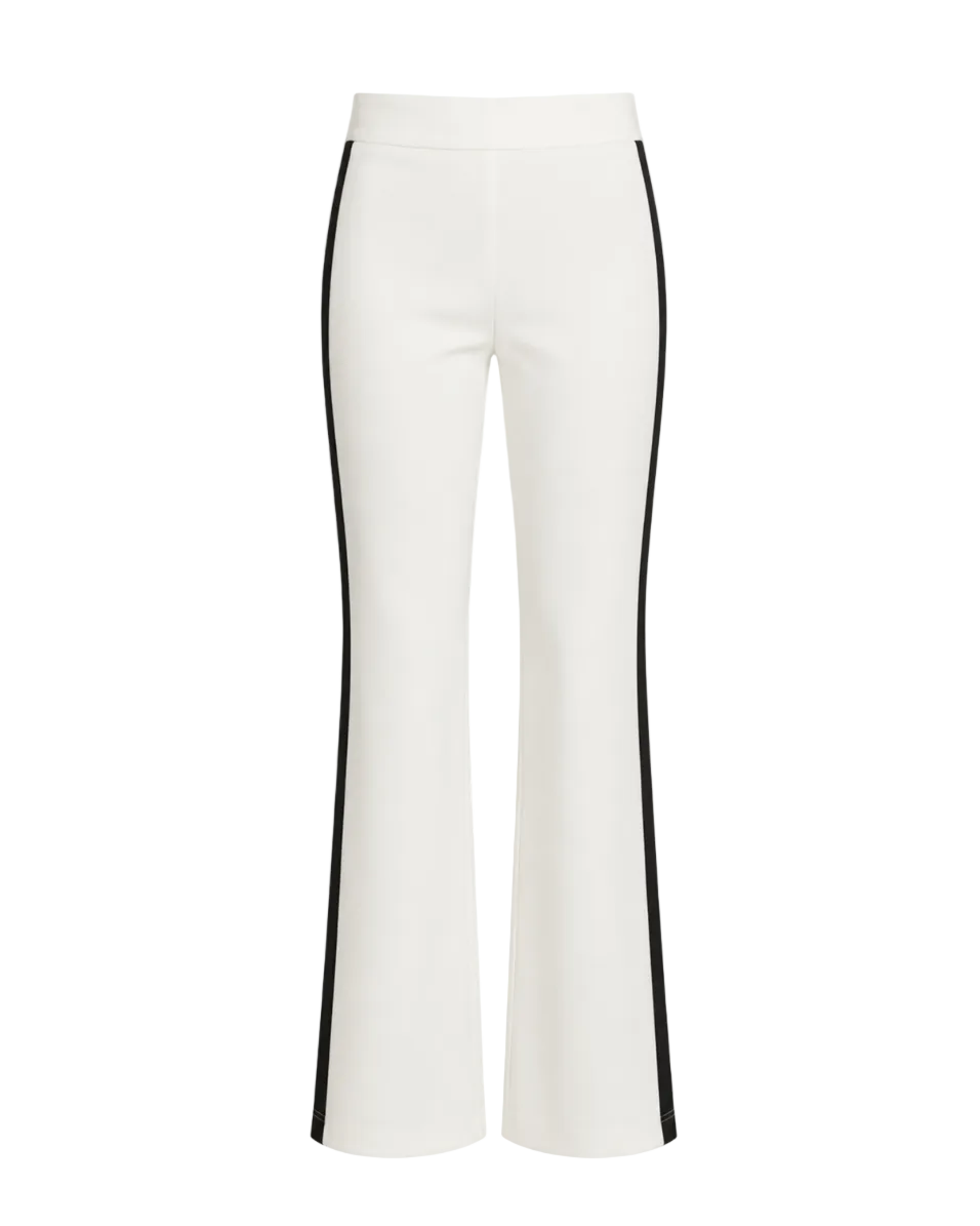 Pull On Pant - Oyster with Black Stripes