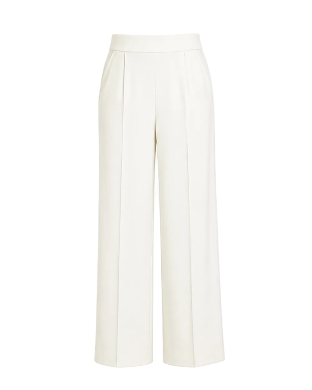 Pintuck Wide Leg Pants - Ivory