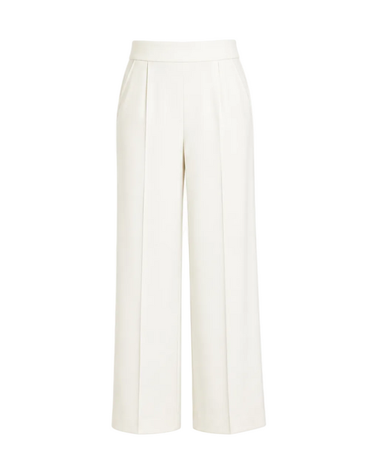 Pintuck Wide Leg Pants - Ivory