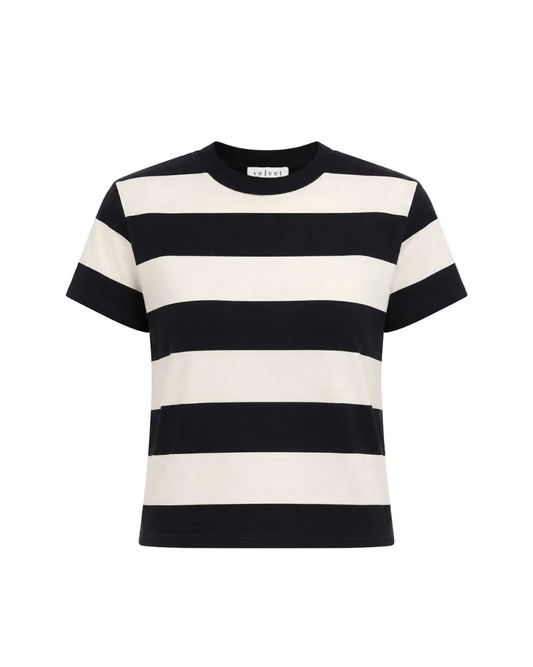 Fiona Striped Tee - Black White