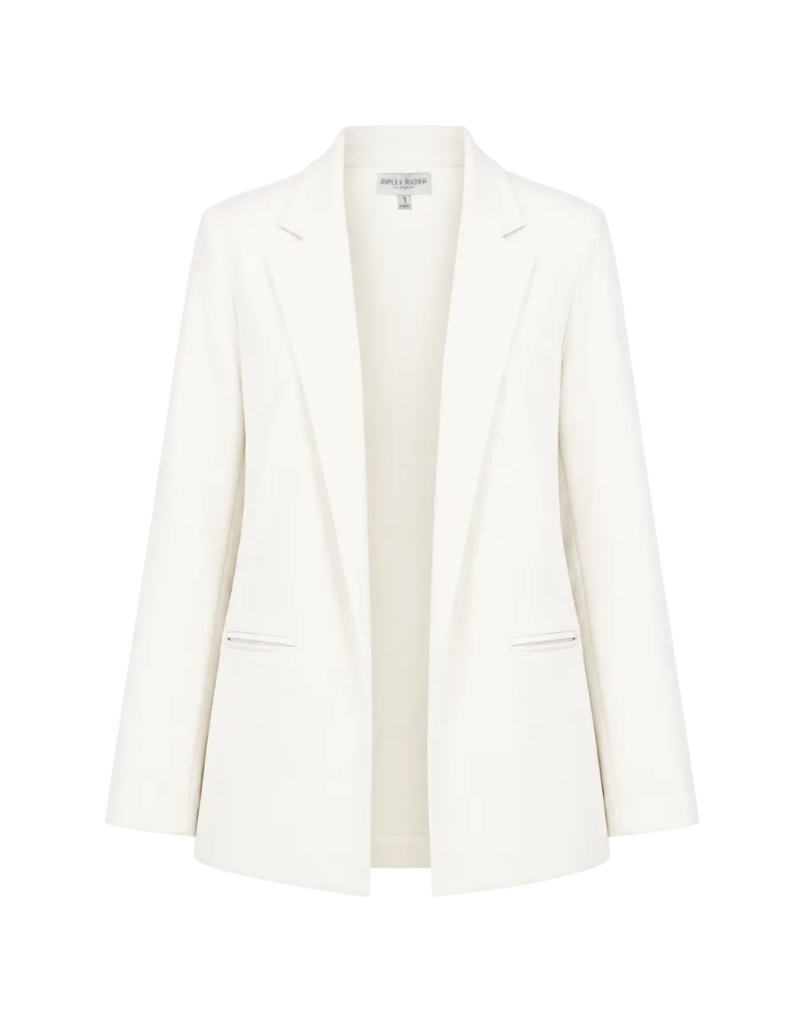 Ponte Knit Oversized Blazer - Off White