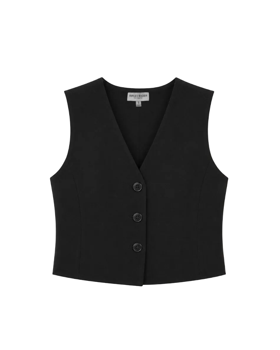 Ponte Knit Vest - Black