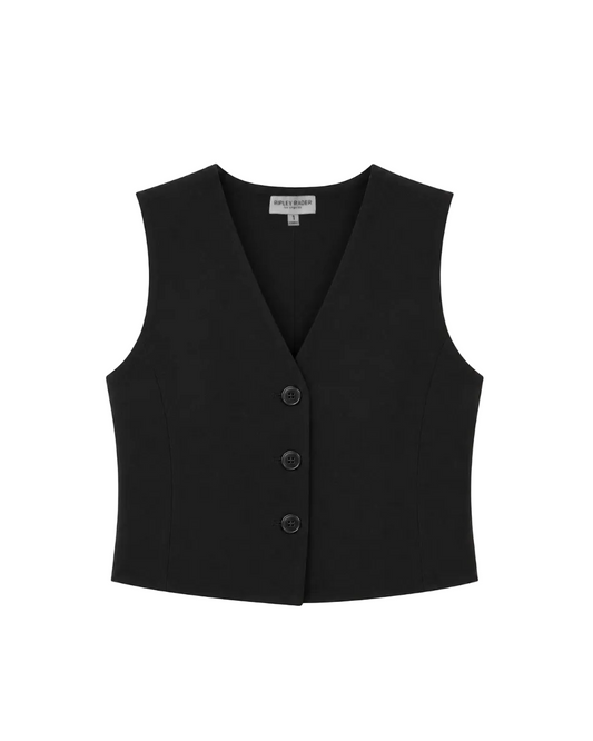 Ponte Knit Vest - Black