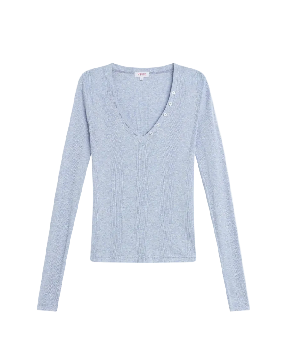 Cotton Rib Longsleeve - Blue Heather