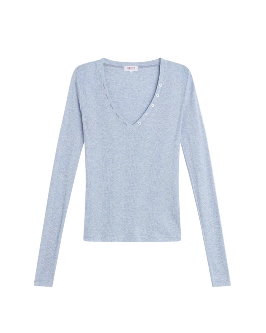 Cotton Rib Longsleeve - Blue Heather