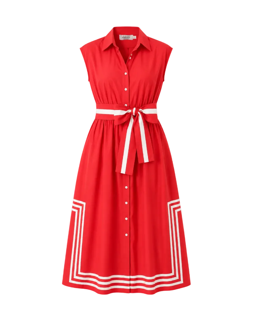 Cassie Long Shift Dress - Red