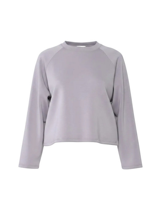 Oversized Raglan Top - Silver