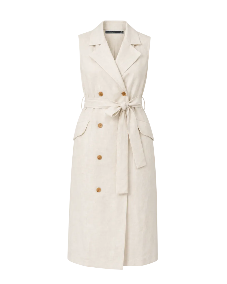 Sleeveless Trench Dress - Ivory