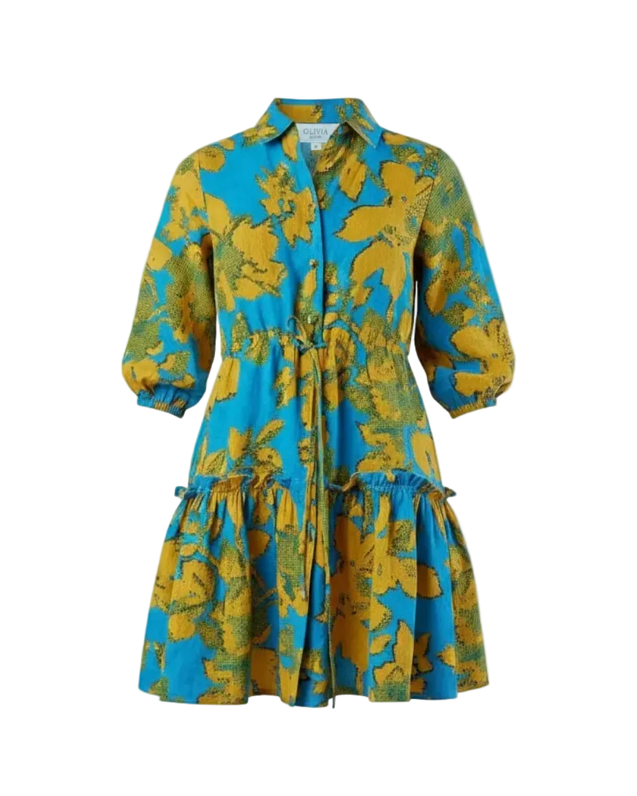 Brynn Dress - Turq Flora