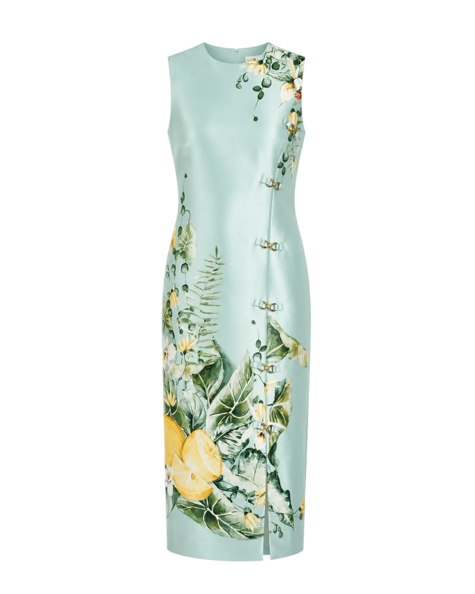 Serena Midi Dress - Citron Tableau