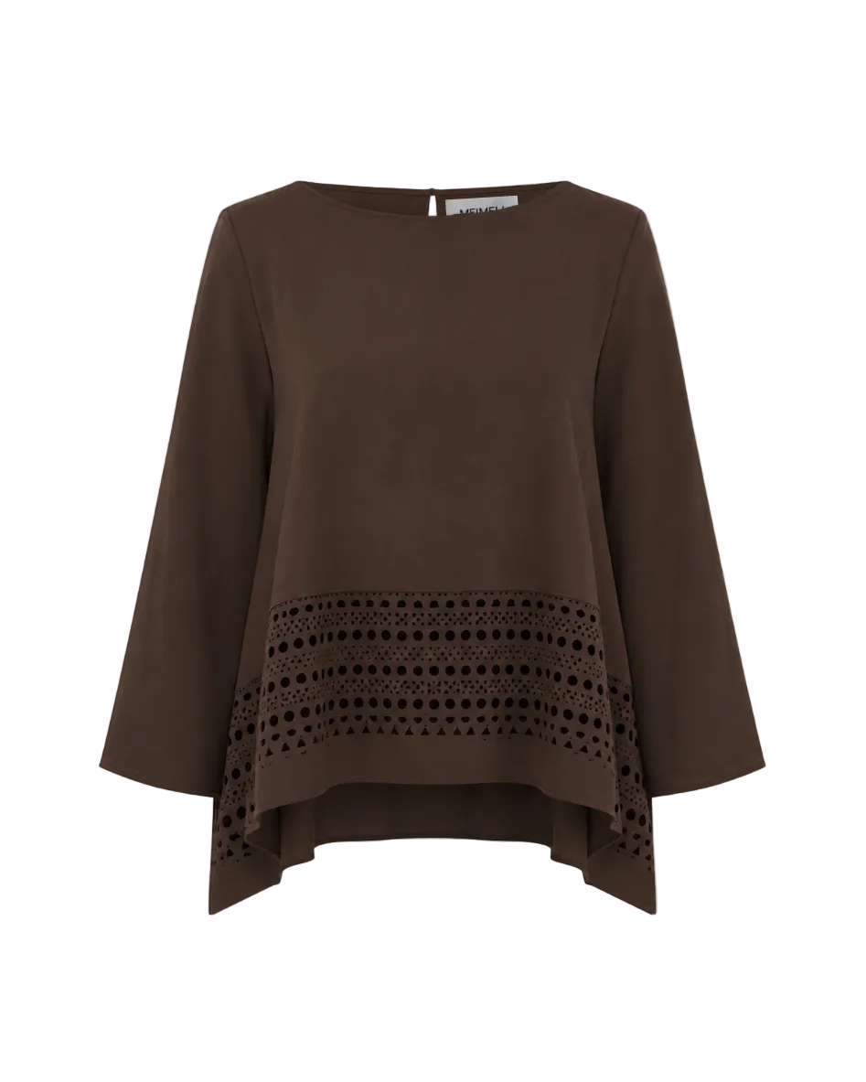 Burgundy Detail Blouse - Burgundy