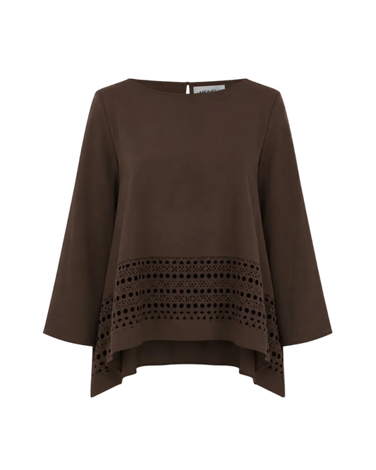 Burgundy Detail Blouse - Burgundy