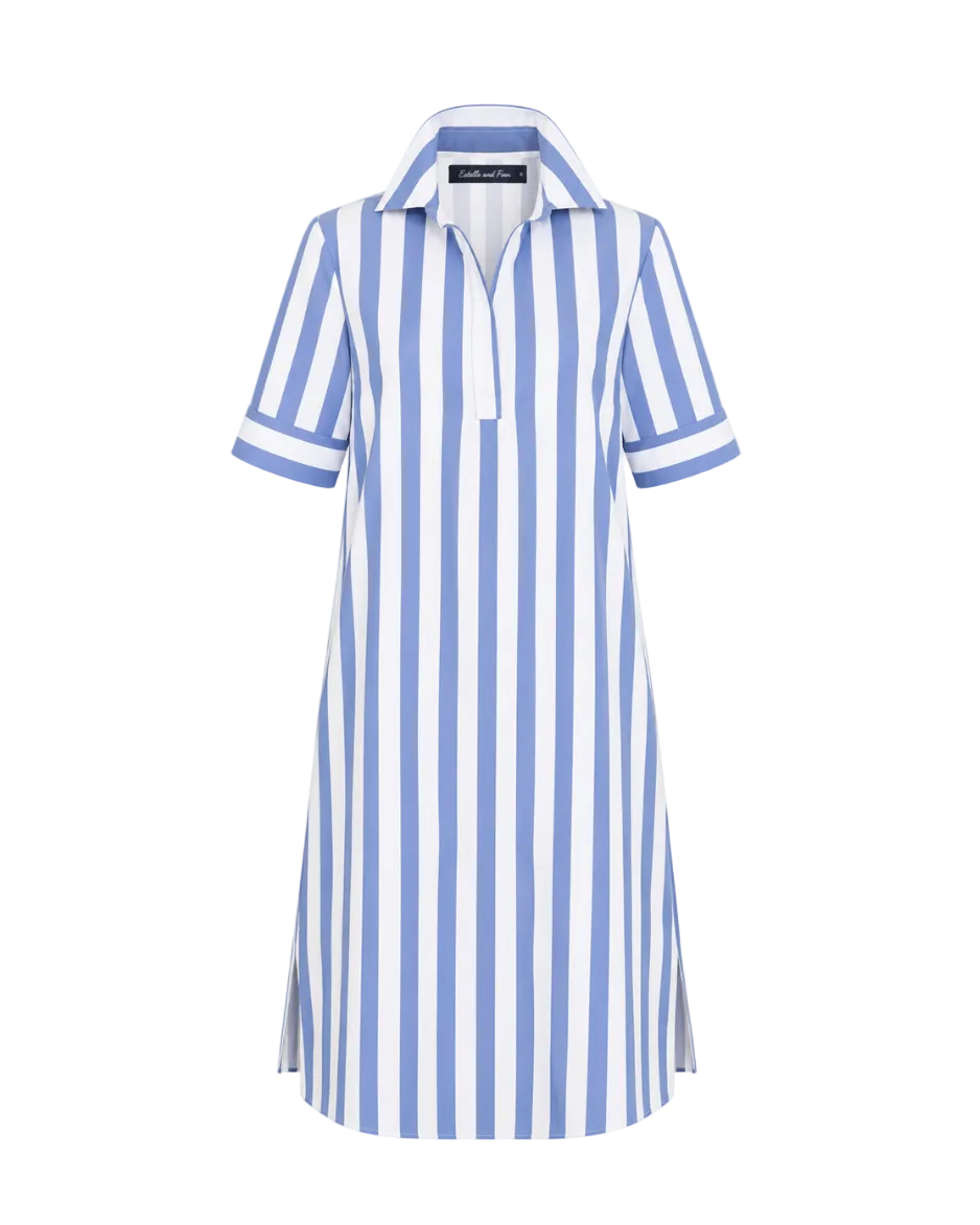 Tunic Dress - Navy Stripe